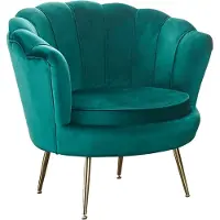 Huisenthuis.nl Fauteuil Chanelle Groen - Velours - Zithoogte 44 cm - Zitdiepte 56 cm