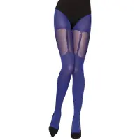 Merry Style Dames Panty - 60 DEN-Overknee-Look – Polyamide – Kobalt – S - MS-GB-260