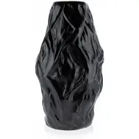 HowHomely Flore Louis - Vaas - Keramiek - Zwart - Modern - Elegantie - 29 cm