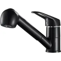 Auralum Max keukenkraan met uittrekbare uitloop - Keukenmengkraan - Handdouche - Uittrekbaar - Flexibele Slang - keuken kraan zwart