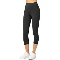 Merry Style MS-MS10-144-LE Dames Capri Leggings - Sport - Vrijetijdsbroek - 3/4 Lengte - Viscose - Sporbroek - Yogabroek - Zwart - XL