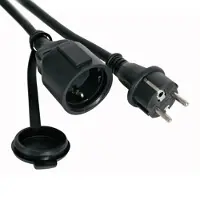 Perel - Verlengkabel H05RR-F 3G2.5 - 10 m 16 A 230 V 3680 W IP44 rubber zwart
