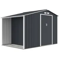 Store Boss Metalen tuinhuisje Skagen met houtopslag 2,8 x 1,9 m antraciet