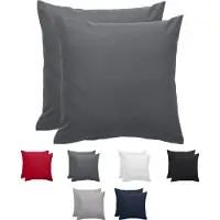 Komfortec Set van 2 Premium Kussenslopen 80x80 cm - Superzachte Kussenhoes – 100% - Geborsteld Polyester - 90g/m²- Antraciet