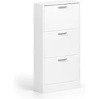 Huisenthuis.nl Schoenenkast Maureen Wit - 6 paar schoenen - Breedte 63 cm - Hoogte 120 cm - Diepte 23 cm - Met kleppen