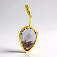 Cavill - Zilveren hanger - 925 Sterling zilver verguld - Lavendel Amethist 3 77 ct peervormig schaakbord geslepen - Luxe Monosono collectie