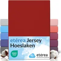 Etérea Himmlische Qualität etérea Jersey Hoeslaken 90x200 - 100x200 cm Oekotex Made in Green - 100% katoen - Kers