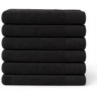 Saphira FRESH Handdoeken – 30x50 cm – Set van 6 – Zwart – 100% Katoen – Ultra Zacht – Hoog Absorptievermogen – Sneldrogend – Hotelkwaliteit