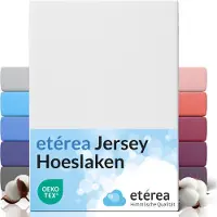 Eterea Cosmesi Naturale etérea Jersey Hoeslaken 100x200 - 120x200 cm Oekotex Made in Green - 100% katoen - Wit