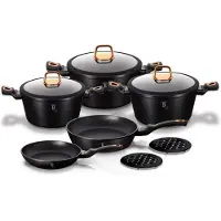 Berlinger Haus granieten potset 10 stuks zwart roos 8745