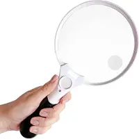 Safe Age vergrootglas met verlichting – 3 LED's – 2x, 4x, 25x vergroting – Leesverrekijker voor senioren - Vergrootglas met LED-verlichting - Vergrootglas voor volwassenen