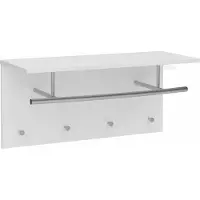 Huisenthuis.nl Kapstok Jens Mat Wit - 4 haken - Breedte 72 cm - Diepte 29.3 cm - Hoogte 34.5 cm