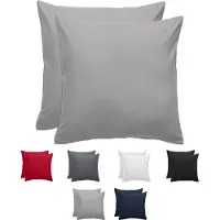 Komfortec Set van 2 Premium Kussenslopen 80x80 cm - Superzachte Kussenhoes – 100% - Geborsteld Polyester - 90g/m²- Grijs