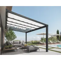 Palram - Canopia Palram-Zonnescherm Voor Terrasoverkapping Stockholm Wit 340x740cm
