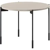 Bogart Sonatia Ronde Salontafel 60 cm - Kasjmier MDF Tafelblad met Zwarte Metalen Poten | Kleur: Kasjmier