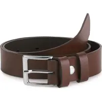 Ladeheid Kinderriem – Riem - Jongens - Broekriem - Verstelbaar - Leer – Bruin – 55 cm LA-EL-KIDS