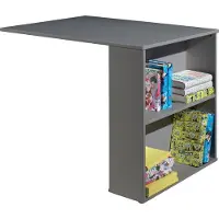 Huisenthuis.nl Aanbouwbureau Charlie Grijs - MDF - 94x67,9cm - Met opbergruimte - Hoogte 72 cm