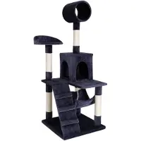 Lionto Krabpaal, Klimboom voor Katten, 133 cm Hoog, Grijs