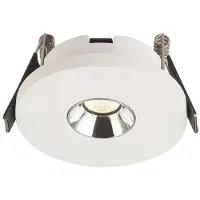 Globo Inbouwspot gips wit Inbouwkeukenlamp Plafondlamp Inbouwlamp, chroom, LED 4,2W 200Lm warm wit, DxH 9x6 cm