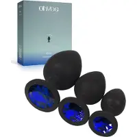 Ohyes 3-Delige Siliconen Buttplug Set – Anal Butt Plug – Seks Toys voor Mannen & Vrouwen – Anale Seksspeeltjes - Buttplugs Anaal Speeltje met Diamanten - Blauw