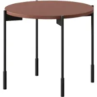 Bogart Sonatia Ronde Salontafel 45 cm – MDF Blad met Metalen Poot | Kleur: Bordeauxrood | Maat: 49x40x49 cm