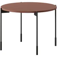 Bogart Sonatia ronde salontafel 60 cm – MDF tafelblad met metalen poten | Kleur: Bordeauxrood