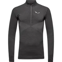 Salewa - Zebru Med Warm AMR Half Zip Tee - Merino-ondergoed S, grijs/zwart