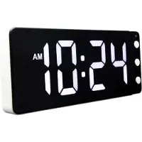 Nextime - Tafel|Wandklok 27.2x10.8x3cm - LED - Wit - ABS -