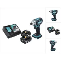 Makita DTS 141 RT Accu Impulsmoersleutel 18 V 40 Nm 1/4" Borstelloos + 2x Accu 5.0 Ah + Lader (Oplaadbare batterij)