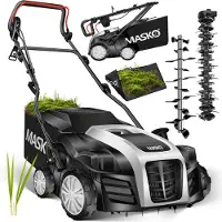 MASKO Verticuteermachine 2in1 1800W Elektrische Verticuteerder 40cm Maaibreedte en 55L opvangbak, Gazonbeluchter