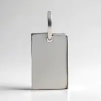 Cavill - Zilveren Hanger - 925 Sterling Zilver - Geplatineerd - Rechthoekig Glanzend Design - Lichtgewicht 14x7 mm Sieraad Dames