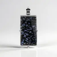 Cavill - Zilveren Hanger - 925 Sterling Zilver Geplatineerd - Versteend Jambi Palmhout 41 ct - Uniek Natuurlijk Baguette Cabochon Design