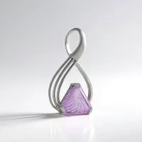 Cavill - Zilveren Hanger 925 Sterling Zilver Platina - Lavendel Amethist 6,95 ct - Fancy Zeshoek - Elegante Monosono Collectie