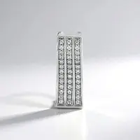 Cavill - Zilveren Hanger 925 Sterling Zilver - 39 Cambodjaanse Zirkonen 0 778 ct - Rechthoekig Elegant Pavé 25x9 mm - MONOSONO Collection