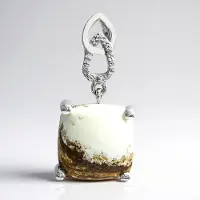 Cavill - Zilveren hanger - 925 Sterling zilver - 6,91 ct Braziliaanse Magnesiet - 0,036 ct Witte Topaas - Elegante sieraden