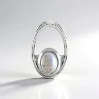 Cavill - Zilveren Hanger - 925 Sterling Zilver - Labradoriet Ovaal Cabochon 1,35 ct Madagaskar - 19x13 mm - MONOSONO Collection