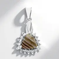 Cavill - Elegante Hanger - 925 Sterling Zilver - Botswana Agaat 1 37 ct Triljant Cabochon - Witte Topaas 0 265 ct Rond Briljant