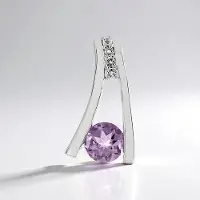Cavill - Lavendel Amethist Hanger 1 278 ct met Witte Topazen 0 093 ct - 925 Sterling Zilver - Modern Minimalistisch - Braziliaanse Edelsteen Sieraden