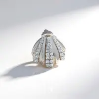 Cavill - Zilveren hanger - 925 Sterling Zilver Geplatineerd - 29 Cambodjaanse Zirkonen 0,271 ct - Bloemvorm Elegant Sprankelend Sieraad