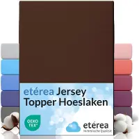 Etérea Himmlische Qualität etérea Topper Jersey Hoeslaken 200x220 - 220x200 cm Oekotex Made in Green - 100% katoen - Bruin