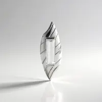 Cavill - Zilveren Hanger 14 ct Witte Kwarts Baguette - 925 Sterling Zilver Geplatineerd - Modern Asymmetrisch Bladdesign