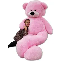 Viking Choice Teddybeer - XXL - 220 cm - Roze - Grote knuffelbeer van hoogwaardig pluche