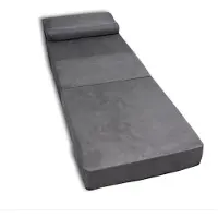 Viking Choice Grijze Opvouwbare Logeermatras met Kussen - 70x200x15 cm - Huisstofmijtwerend & Comfortabel