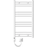 LuxeBath Badkamerradiator Elektrisch met verwarmingselement 600W 500x800 mm Wit gebogen met zijaansluiting