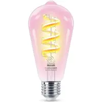 Philips Smart Lighting Philips Smart Led Edison Filament - Slimme Led-verlichting Gekleurd En Wit Licht E27 Transparant 40w Wi-fi