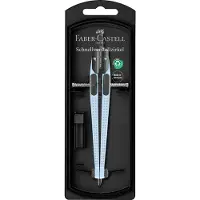 Faber-Castell 5x Faber-Castell Snel instelbaar kompas Grip hemelsblauw, Cirkel, Blauw