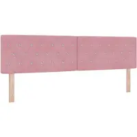 vidaXL LED Hoofdbord met LED-stripverlichting Roze 180 cm Fluweel