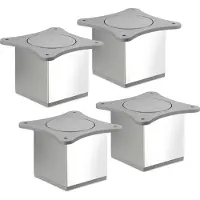 Sotech 4 St. meubelpoot QUEBEC II 70 mm 65 x 65 mm gepolijst chroom meubelpoten van aluminium van