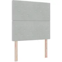 vidaXL LED Hoofdbord met hoofdeinde Lichtgrijs 100 cm Fluweel