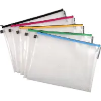 Exacompta Gripzakken 34160E A3 Zip EVA (Ethyleenvinylacetaat), PP (Polypropeen) Liggend 44 (B) x 0,4 (D) x 44 (H) cm Kleurenassortiment Pak van 10